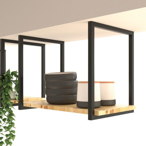 Suporte Estilo Industrial Simples de Teto para Prateleiras de 30cm