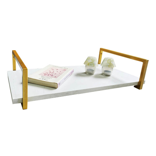 Suporte Estilo Industrial Simples Dourado de Parede para Prateleiras de 30cm
