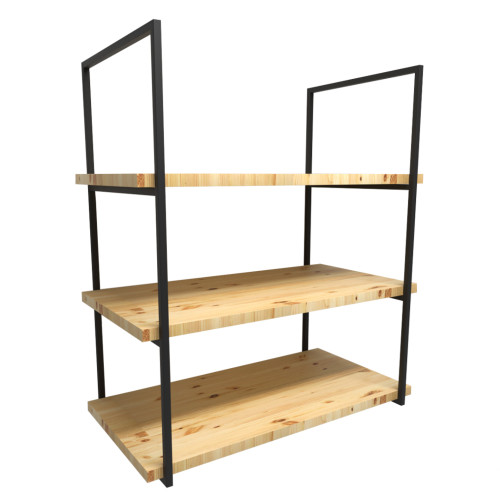 Suporte Estilo Industrial Triplo de Teto e Parede para Prateleiras de 40cm