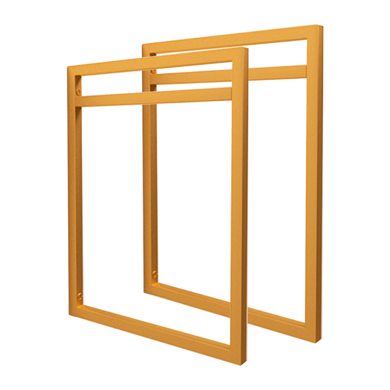 Par de Suportes Estilo Industrial Dourado Duplo de Parede para Prateleiras 25cm