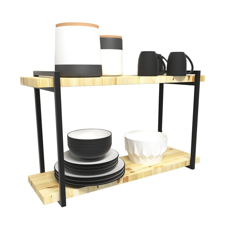 Suporte Garbella Estilo Industrial Duplo de Parede para Prateleiras de 20cm
