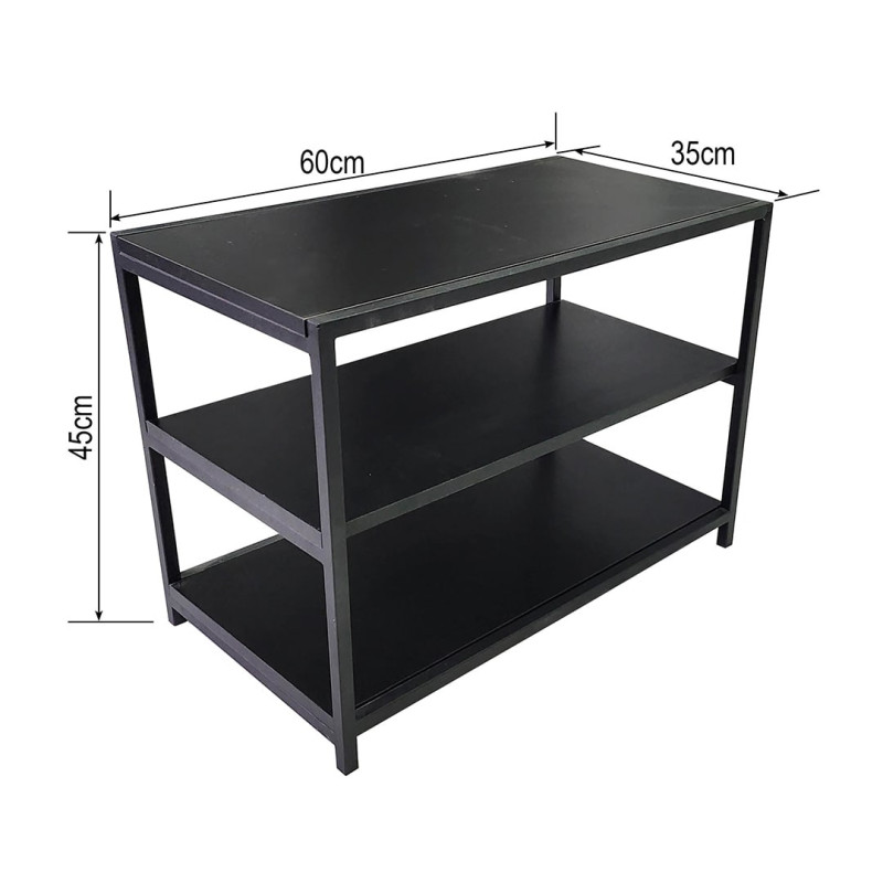 Sapateira Tulum com Prateleiras em MDF Preto