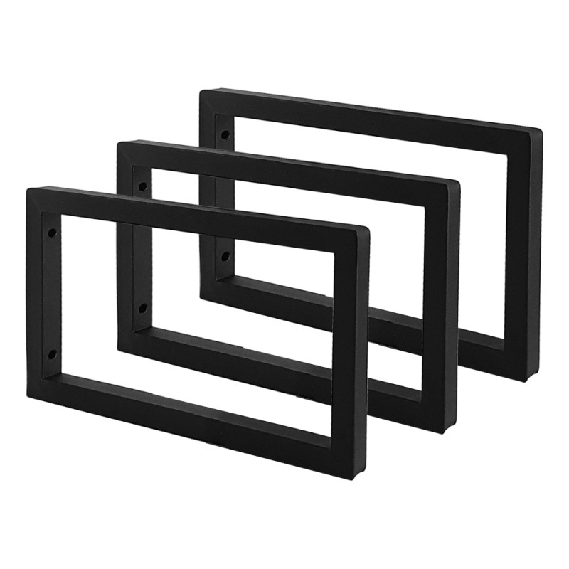 Trio de Suportes Estilo Industrial Simples de Parede para Prateleiras de 20cm