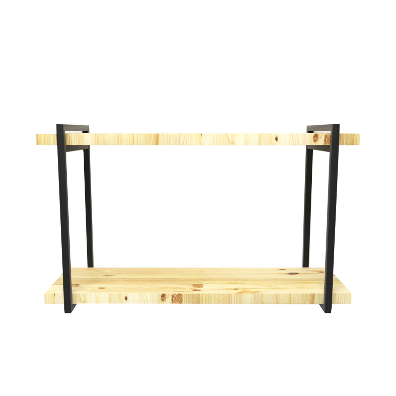 Par de Suportes Estilo Industrial Duplo de Parede para Prateleiras de 20cm