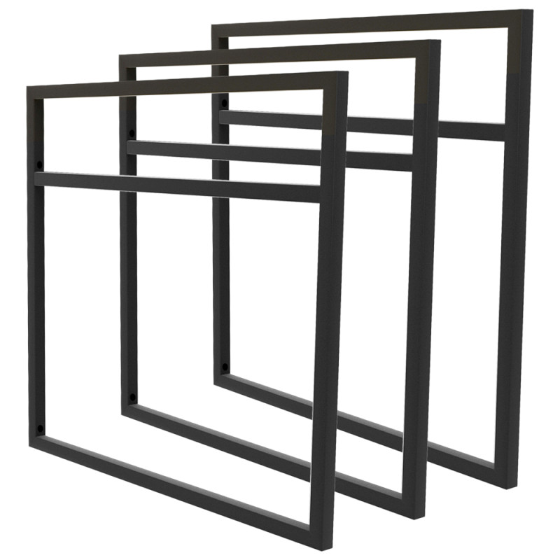 Trio de Suportes Estilo Industrial Duplo de Parede para Prateleiras de 40cm