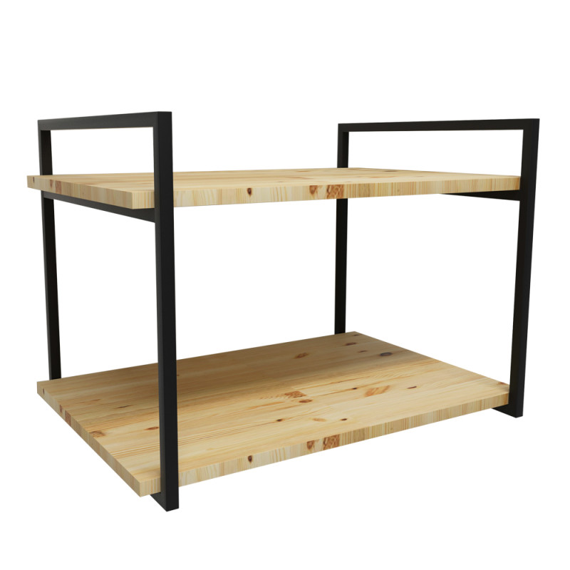 Par de Suportes Estilo Industrial Duplo de Parede para Prateleiras de 40cm