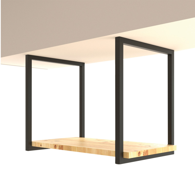 Suporte Estilo Industrial Simples de Teto para Prateleiras de 30cm
