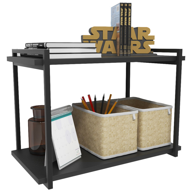 Par de Suportes Estilo Industrial Duplo de Parede para Prateleiras de 30cm