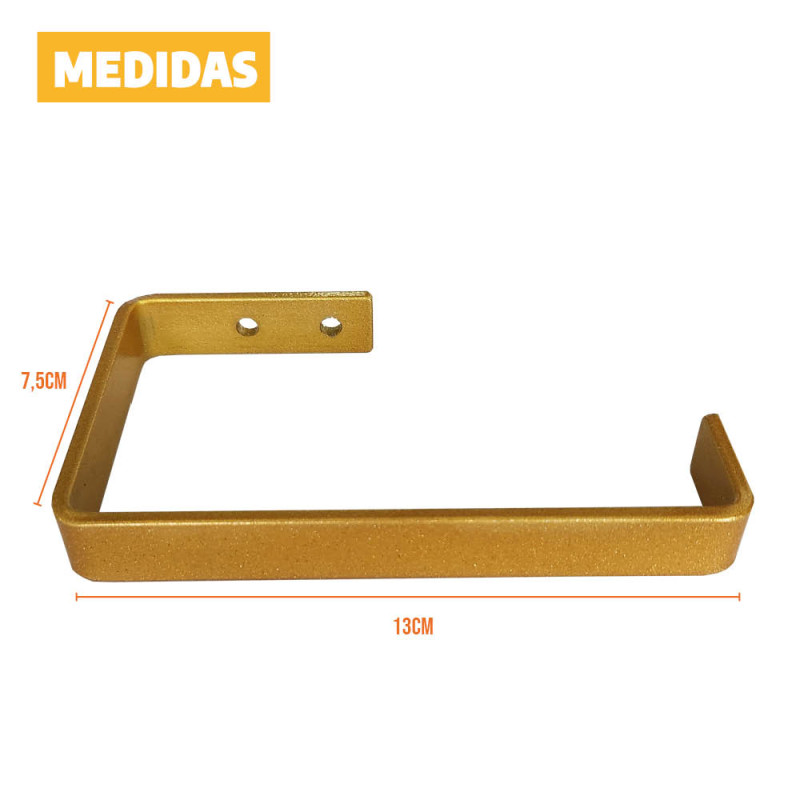 Porta Papel Higiênico Simples de Parede Dourado