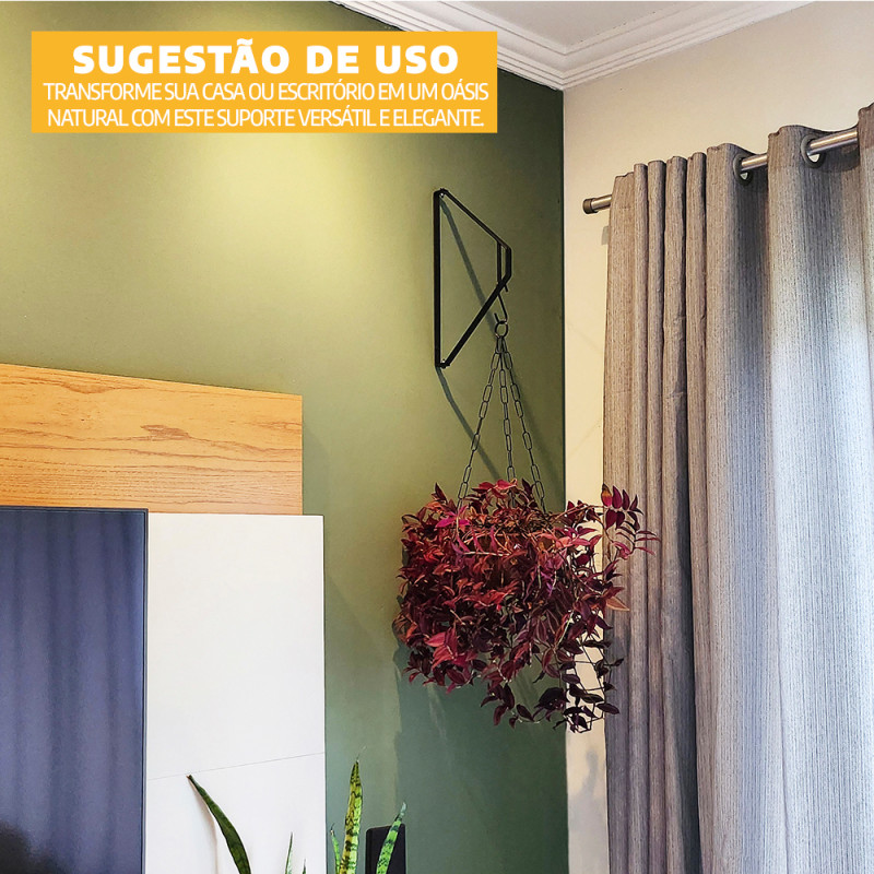 Suporte para Plantas Suspensas Artic Preto