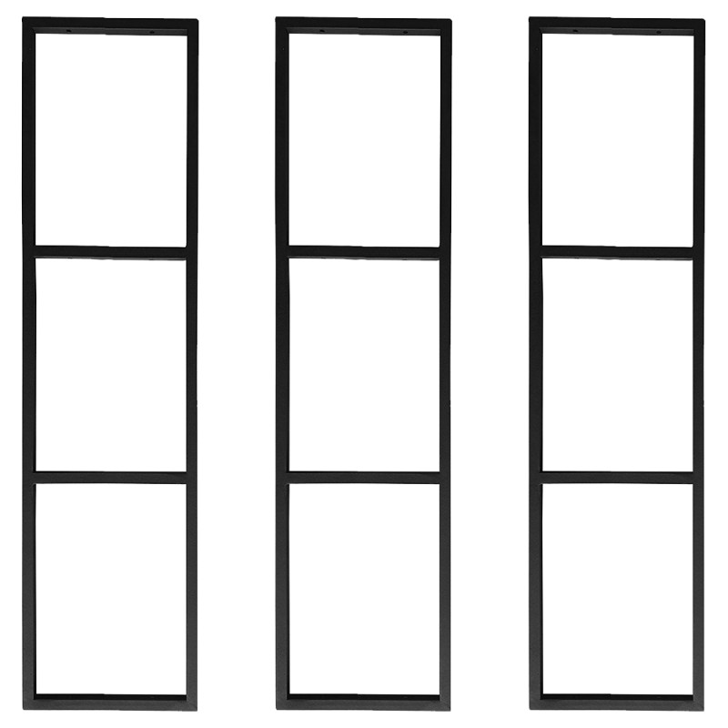 Trio de Suportes Estilo Industrial Triplo Teto e Parede para Prateleiras 20cm