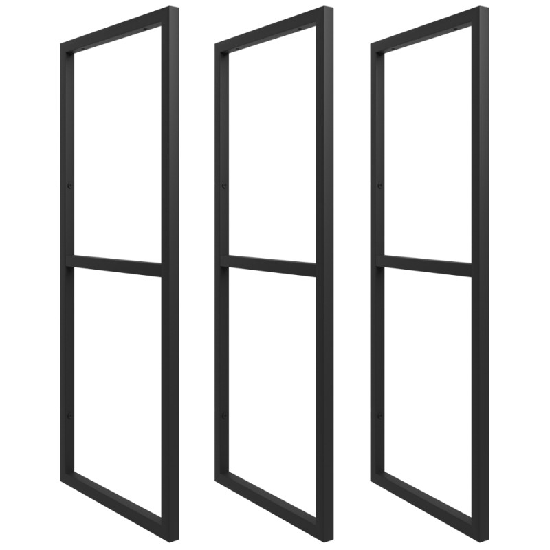 Trio de Suportes Estilo Industrial Duplo G Teto e Parede para Prateleiras de 20cm
