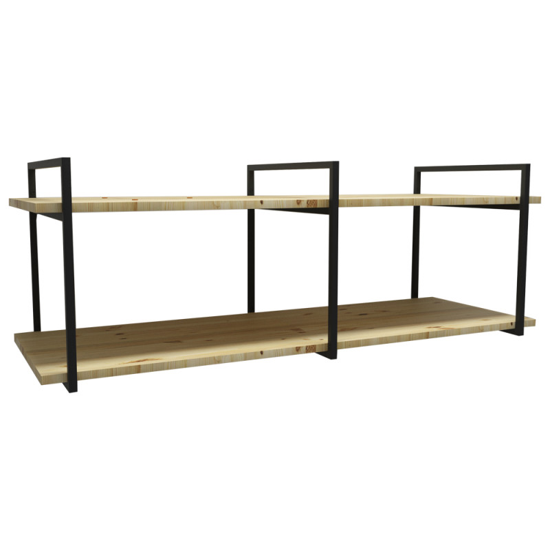 Trio de Suportes Estilo Industrial Duplo de Parede para Prateleiras de 40cm
