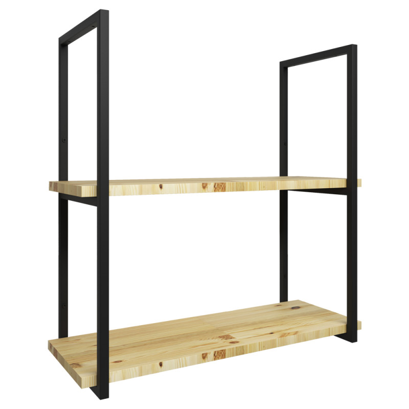 Suporte Estilo Industrial Duplo G Teto e Parede para Prateleiras de 25cm 