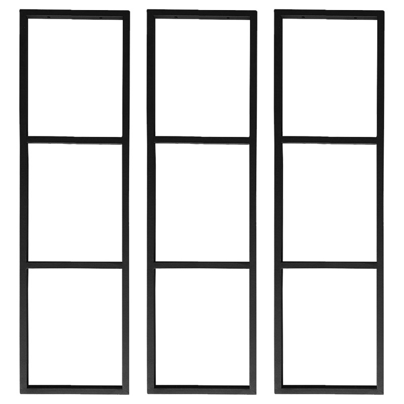 Trio de Suportes Estilo Industrial Triplo Teto e Parede Prateleiras 25cm