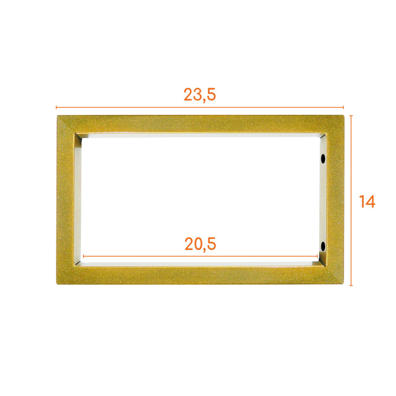 Par de Suportes Estilo Industrial Dourado Simples de Parede para Prateleira 20cm