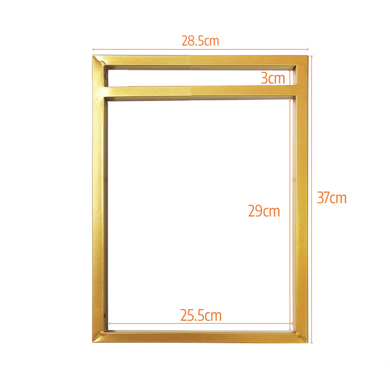 Trio de Suportes Estilo Industrial Dourado Duplo de Parede para Prateleiras 25cm