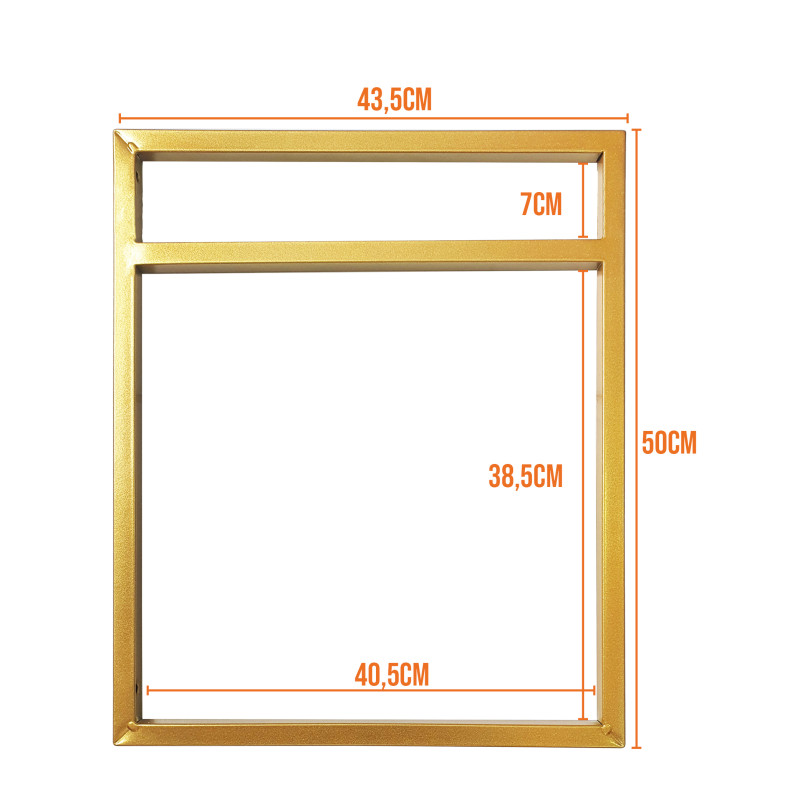 Trio de Suportes Estilo Industrial Duplo Dourado de Parede para Prateleiras de 40cm