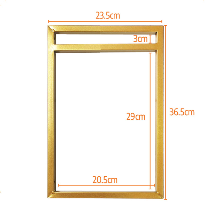 Suporte Estilo Industrial Duplo Dourado de Parede para Prateleiras de 20cm