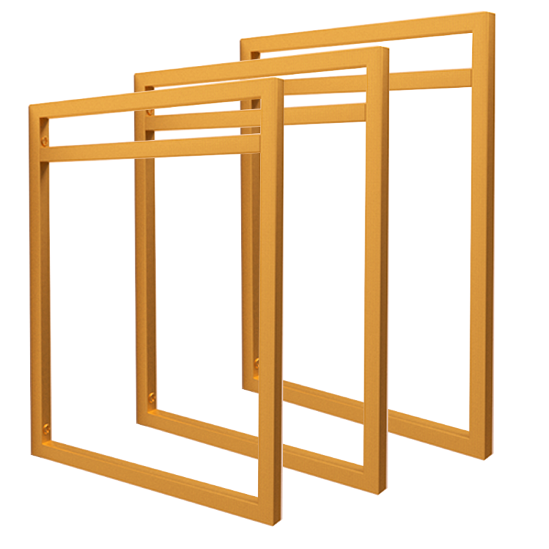 Trio de Suportes Estilo Industrial Dourado Duplo de Parede para Prateleiras 25cm