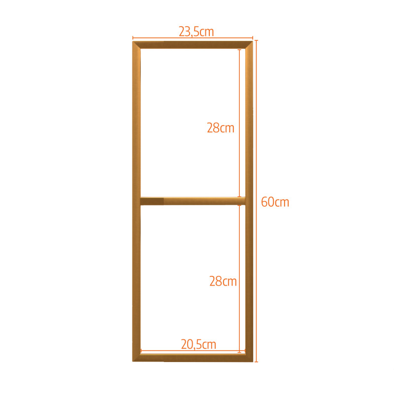 Par de Suportes Estilo Industrial Duplo G Dourado Teto e Parede para Prateleiras de 20cm