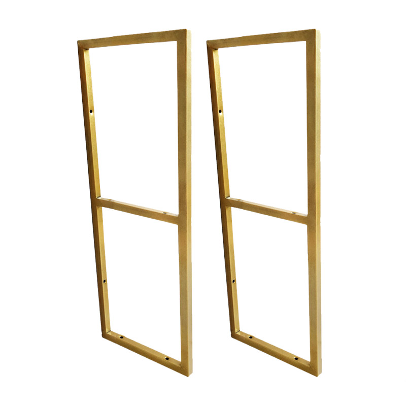 Par de Suportes Estilo Industrial Duplo G Dourado Teto e Parede para Prateleiras de 20cm