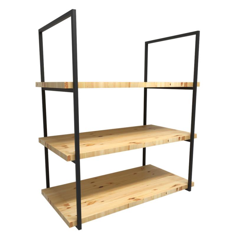 Par de Suportes Estilo Industrial Triplo de Teto e Parede para Prateleiras de 40cm