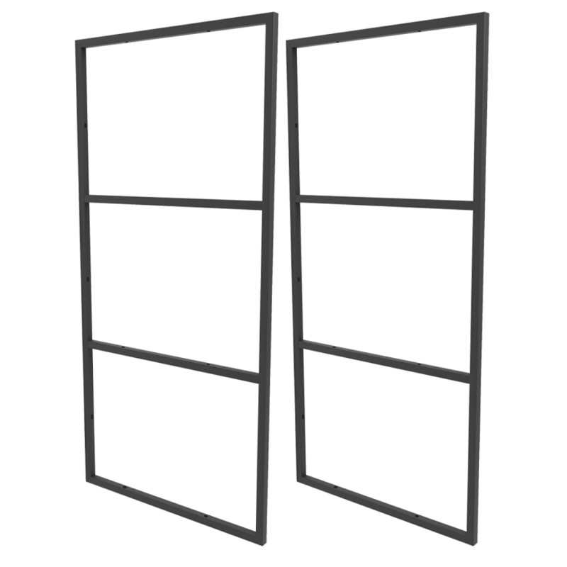 Par de Suportes Estilo Industrial Triplo de Teto e Parede para Prateleiras de 40cm