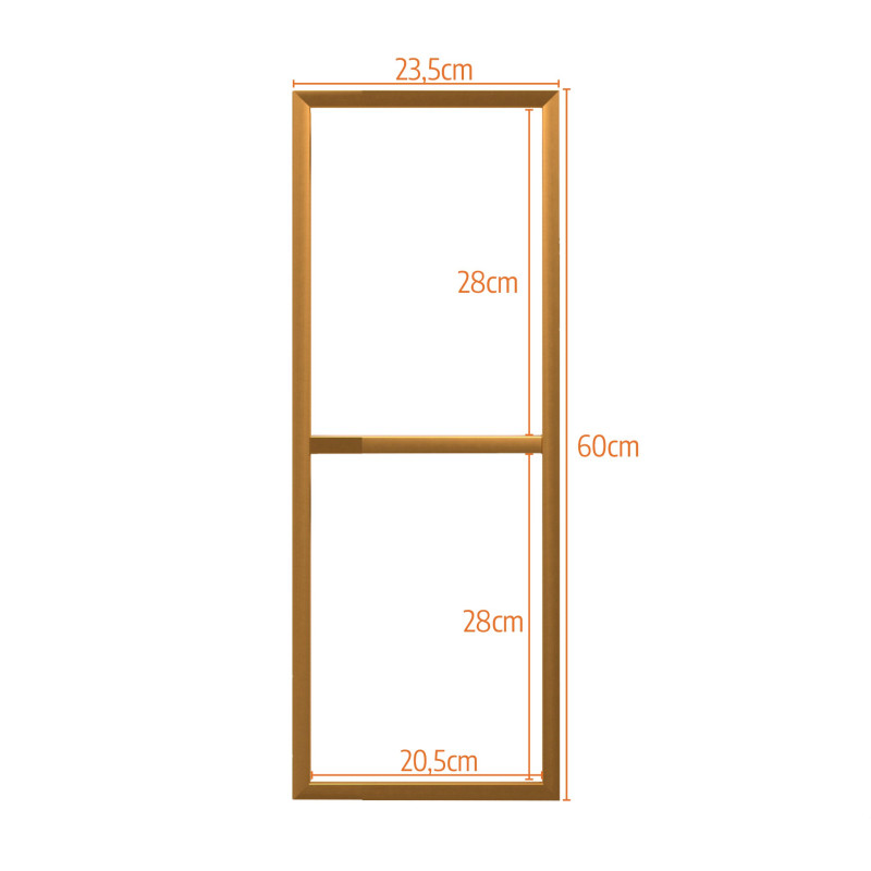 Suporte Estilo Industrial Duplo G Dourado Teto e Parede para Prateleiras de 25cm
