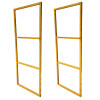 Par de Suportes Estilo Industrial Triplo Dourado de Teto e Parede para Prateleiras de 30cm