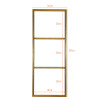 Trio de Suportes Estilo Industrial Triplo Dourado de Teto e Parede para Prateleiras de 30cm
