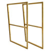 Par de Suportes Estilo Industrial Duplo Dourado de Teto e Parede para Prateleiras de 30cm