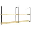 Trio de Suportes Estilo Industrial Duplo G Teto e Parede para Prateleiras de 20cm