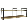 Trio de Suportes Estilo Industrial Duplo de Parede para Prateleiras de 40cm