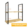 Trio de Suportes Estilo Industrial Duplo G Teto e Parede para Prateleiras de 25cm