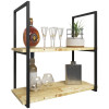 Suporte Estilo Industrial Duplo G Teto e Parede para Prateleiras de 25cm 