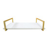 Par de Suportes Estilo Industrial Dourado Simples de Parede para Prateleira 20cm