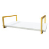 Par de Suportes Estilo Industrial Dourado Simples de Parede para Prateleira 20cm