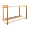 Trio de Suportes Estilo Industrial Dourado Duplo de Parede para Prateleiras 25cm