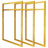 Trio de Suportes Estilo Industrial Duplo Dourado de Parede para Prateleiras de 40cm