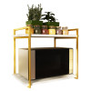 Par de Suportes Estilo Industrial Duplo Dourado de Parede para Prateleiras de 40cm