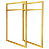 Par de Suportes Estilo Industrial Duplo Dourado de Parede para Prateleiras de 40cm