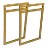 Par de Suportes Estilo Industrial Duplo Dourado de Parede para Prateleiras de 20cm