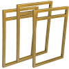 Trio de Suportes Estilo Industrial Duplo Dourado de Parede para Prateleiras de 20cm