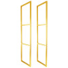 Par de Suportes Estilo Industrial Triplo Dourado Teto e Parede Prateleiras 20cm