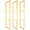 Trio de Suportes Estilo Industrial Triplo Dourado Teto e Parede Prateleiras 20cm