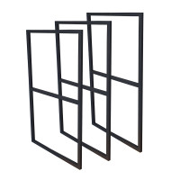 Trio de Suportes Estilo Industrial Duplo Grande de Teto e Parede para Prateleiras de 30cm