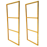 Par de Suportes Estilo Industrial Triplo Dourado de Teto e Parede para Prateleiras de 30cm